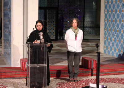 Asma-Al-Mutawa-and-Jody-Ballard-giving-their-speeches-at-the-WHW-ending-ceremony